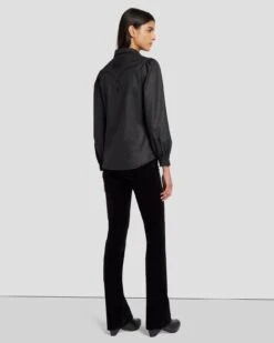 7 For All Mankind Coated Western Shirt In Rabbit Hole -Sleek Fit Style 7U997C48 RBD 4