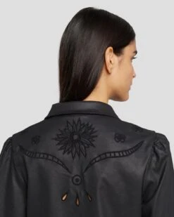 7 For All Mankind Coated Western Shirt In Rabbit Hole -Sleek Fit Style 7U997C48 RBD 5