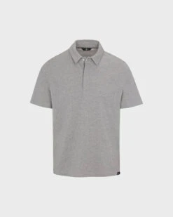 7 For All Mankind Pique Knit Polo In Heather Grey -Sleek Fit Style 7m267340 hgr 1