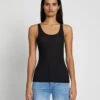 7 For All Mankind Basic Scoop Tank In Jet Set -Sleek Fit Style 7n308c43 jet 1 edit