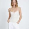 7 For All Mankind Ruched Cami In White 2 7 For All Mankind Ruched Cami In White -Sleek Fit Style 7n322d43 wht 1