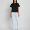 7 For All Mankind Scoop Neck Tee In Black