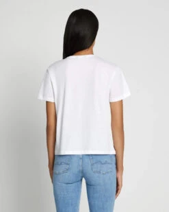 7 For All Mankind Scoop Neck Tee In White -Sleek Fit Style 7n990353 wht 4 edit 1 1