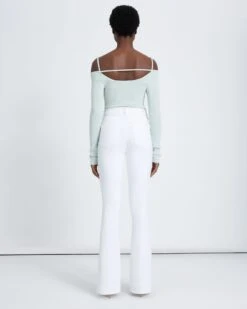 7 For All Mankind No Filter Ultra High Rise Skinny Boot In Clean White -Sleek Fit Style 7u413569 clw 4