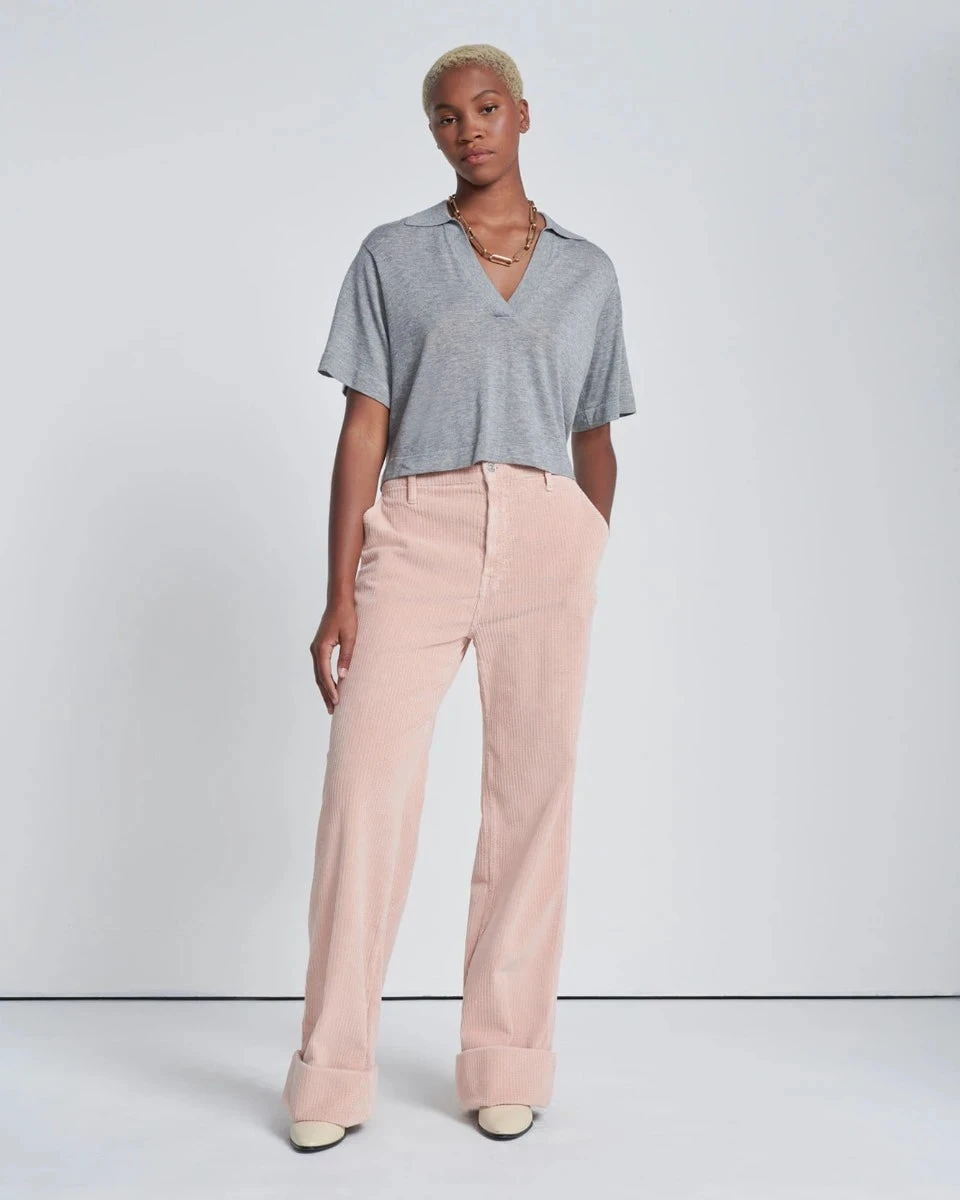 7 For All Mankind Corduroy Easy Trouser In Cameo Rose 3 7 For All Mankind Corduroy Easy Trouser In Cameo Rose