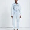 7 For All Mankind Denim Lustre Balloon Sleeve Jumpsuit In Isadora -Sleek Fit Style 7u876561 isa 1