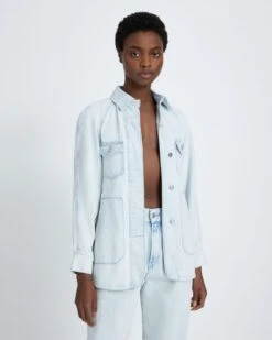 7 For All Mankind Denim Field Jacket In Isadora