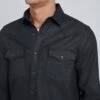 7 For All Mankind Coated Shirt In Black -Sleek Fit Style 87bcd5e62af44e9bc314212a5ede55d4