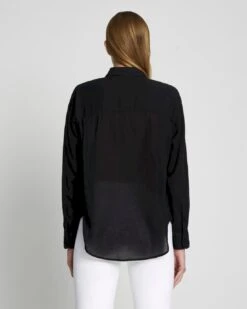 7 For All Mankind Classic Button Up Shirt In Black -Sleek Fit Style 8bd76f8d2e0d1e4537b3c5b4d41bbead