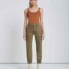 7 For All Mankind Darted Boyfriend Jogger In Coated Olive -Sleek Fit Style 901ad8563487f203843579a2defd993a
