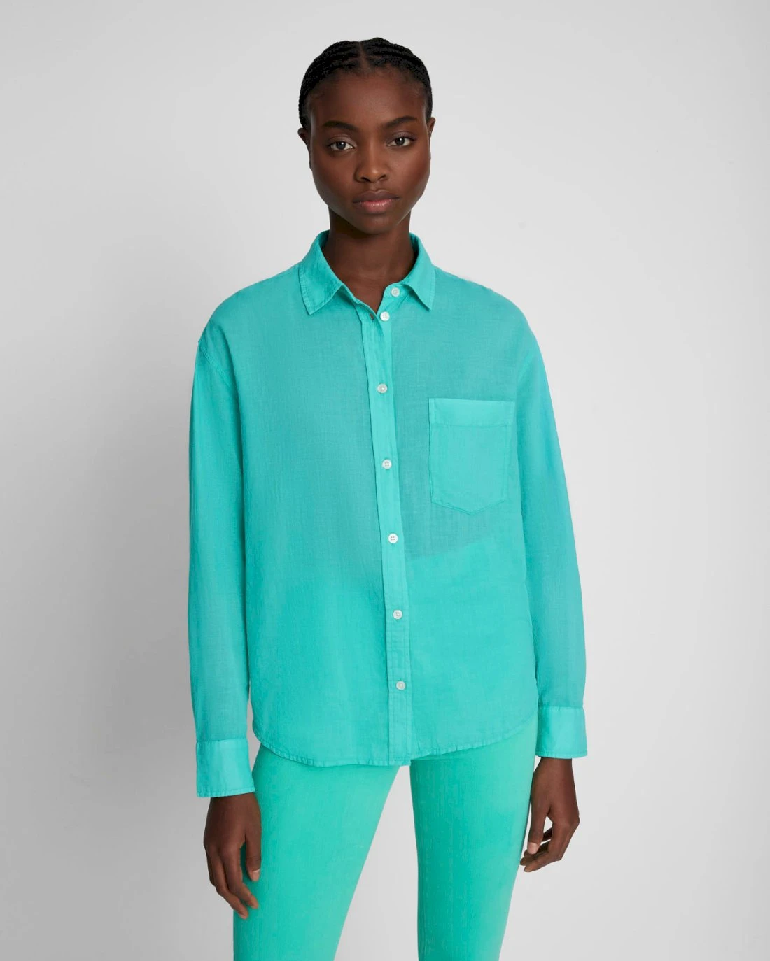 7 For All Mankind Classic Button Up Shirt In Atlantis 3 7 For All Mankind Classic Button Up Shirt In Atlantis