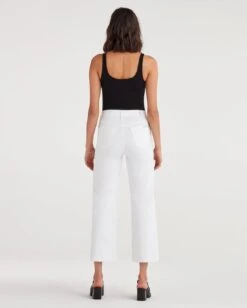 7 For All Mankind Cropped Alexa With Cut Off Hem In White Runway -Sleek Fit Style 954ecf0b96fa704621f9ad39d32b2dc5