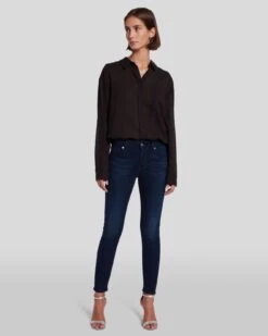 7 For All Mankind Slim Illusion Ankle Skinny In Twilight Blue -Sleek Fit Style AU8121467A SXTB 6