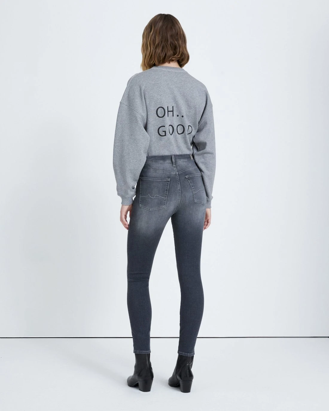 7 For All Mankind B(air) High Waist Ankle Skinny In Grey 6 7 For All Mankind B(air) High Waist Ankle Skinny In Grey - Image 4