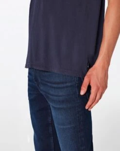 7 For All Mankind Featherweight Cotton Tee In Navy -Sleek Fit Style a4a5c436ec49f1caa53b8ce63164368e