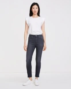 7 For All Mankind B(air) Denim High Waist Ankle Skinny In Evening Grey
