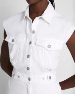 7 For All Mankind Denim Lustre Sleeveless Balloon Jumpsuit In Brilliant White 8 7 For All Mankind Denim Lustre Sleeveless Balloon Jumpsuit In Brilliant White -Sleek Fit Style ac50f4c53396c4491789a4459274eb1b