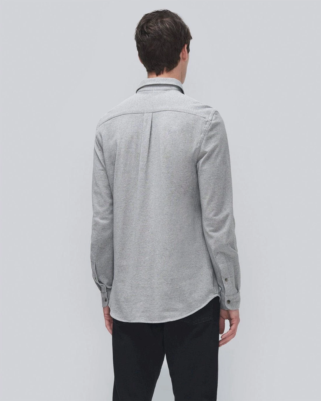 7 For All Mankind Pique Knit Button Down In Heather Grey 6 7 For All Mankind Pique Knit Button Down In Heather Grey - Image 4