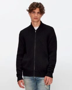 7 For All Mankind Wool Bomber Jacket In Black