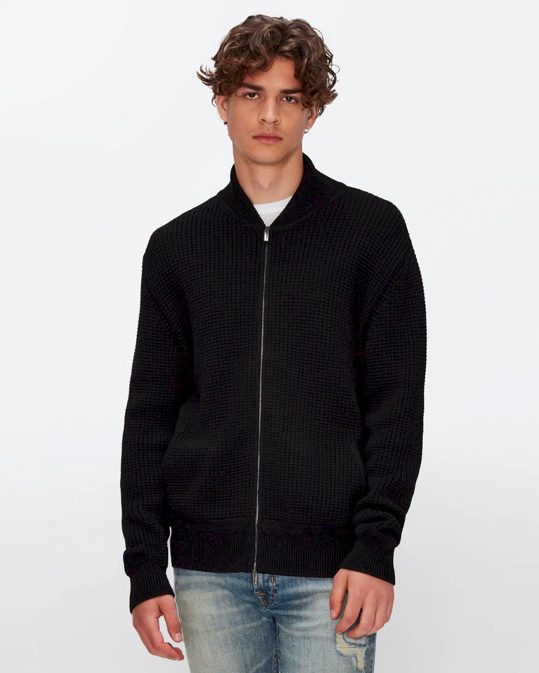 7 For All Mankind Wool Bomber Jacket In Black 3 7 For All Mankind Wool Bomber Jacket In Black