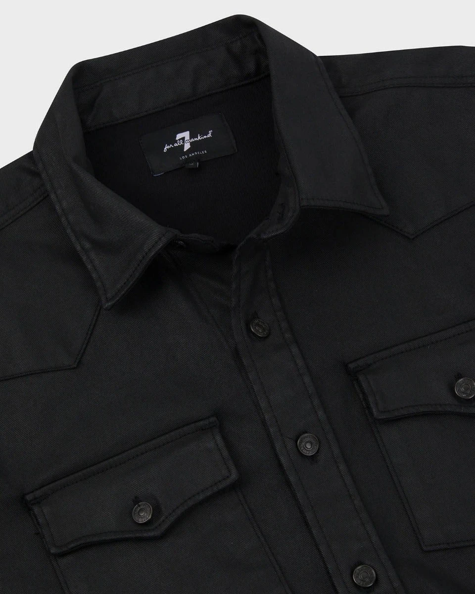 7 For All Mankind Coated Shirt In Black 8 7 For All Mankind Coated Shirt In Black - Image 6