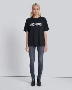 7 For All Mankind Wonder Graphic Tee In Black -Sleek Fit Style b5448845445f718ec8d5bfb370d934cd