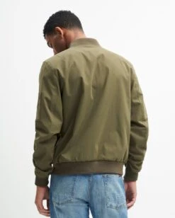 7 For All Mankind Tech Bomber Jacket In Military Green -Sleek Fit Style b5915b2cc950711d17c98bf20c9f2fcf