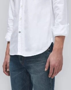 7 For All Mankind Oxford Shirt In White -Sleek Fit Style b73c05796b4f79bfdc3e8731693f4781