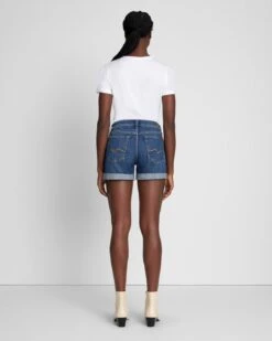 7 For All Mankind Broken Twill Mid Roll Short In Vanity -Sleek Fit Style c9579331e533f77b2df19097d7eba1b2