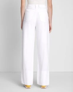 7 For All Mankind Denim Lustre Trouser In Brilliant White -Sleek Fit Style ca63174424686797a88955492f44ce47