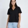 7 For All Mankind V-Neck Tee In Black -Sleek Fit Style d0630f27d283c1361204bb0ea65b1f8e