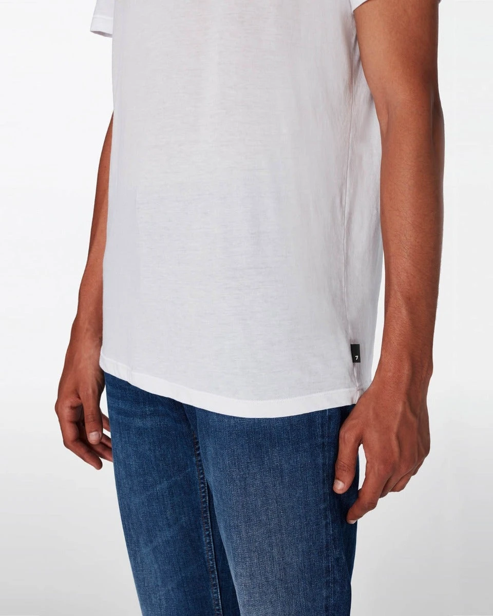 7 For All Mankind Featherweight Cotton Tee In White 4 7 For All Mankind Featherweight Cotton Tee In White - Image 2