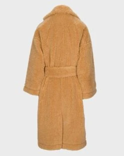 7 For All Mankind Shearling Belted Coat In Light Camel -Sleek Fit Style d24770907192d91f7a9a1826a6eb79d1