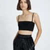 7 For All Mankind Zipper Bandeau Top In Black