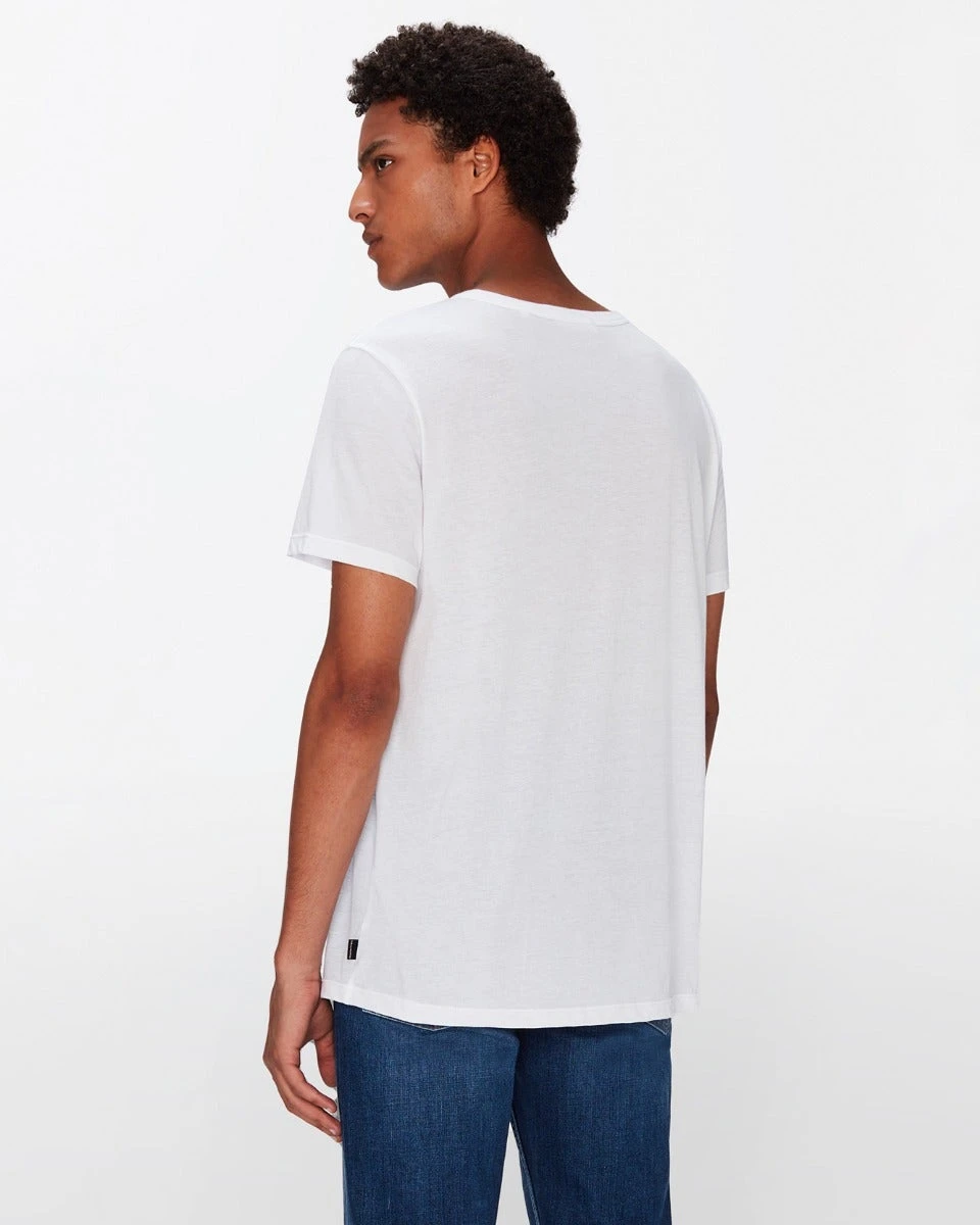 7 For All Mankind Featherweight Cotton Tee In White 6 7 For All Mankind Featherweight Cotton Tee In White - Image 4
