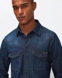 7 For All Mankind Stretch Tek Western Shirt In Elementary 9 7 For All Mankind Stretch Tek Western Shirt In Elementary -Sleek Fit Style e89f0aa83c5c31e4d0701de64a56b7cd