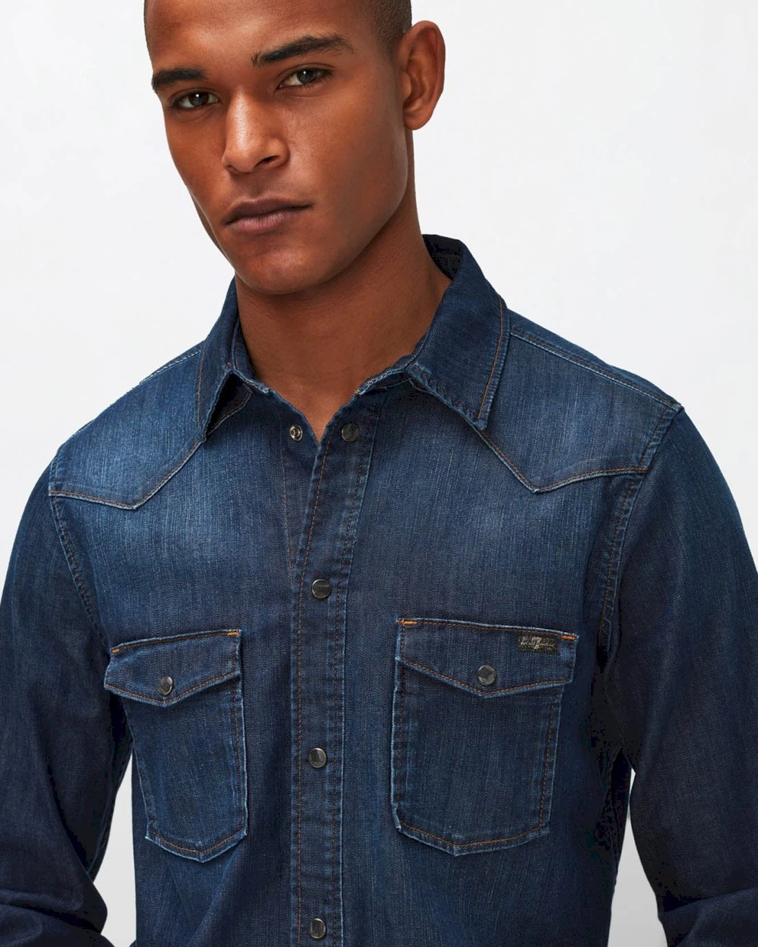 7 For All Mankind Stretch Tek Western Shirt In Elementary 6 7 For All Mankind Stretch Tek Western Shirt In Elementary - Image 4