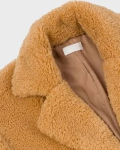 7 For All Mankind Shearling Belted Coat In Light Camel -Sleek Fit Style eb2009786b322c162d1bde1510ba39a3