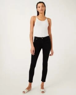 7 For All Mankind B(air) Denim Ankle Skinny In Black
